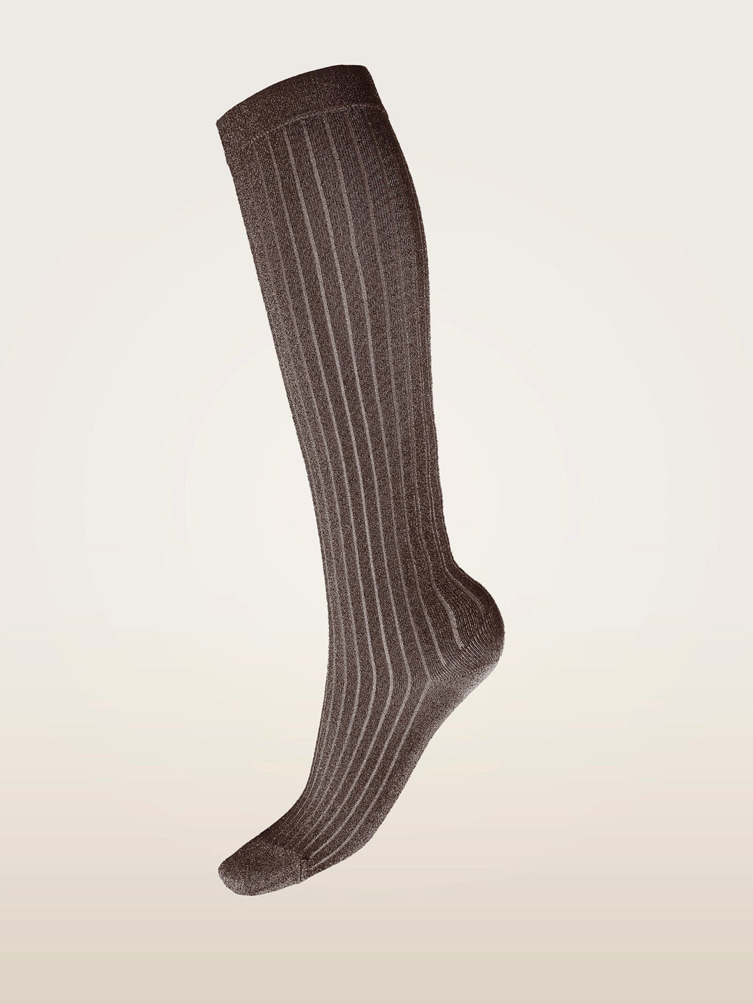 Wolford - Shimmer Rib Knee-highs34427 - 8294 Kokoa/silver Strømper 