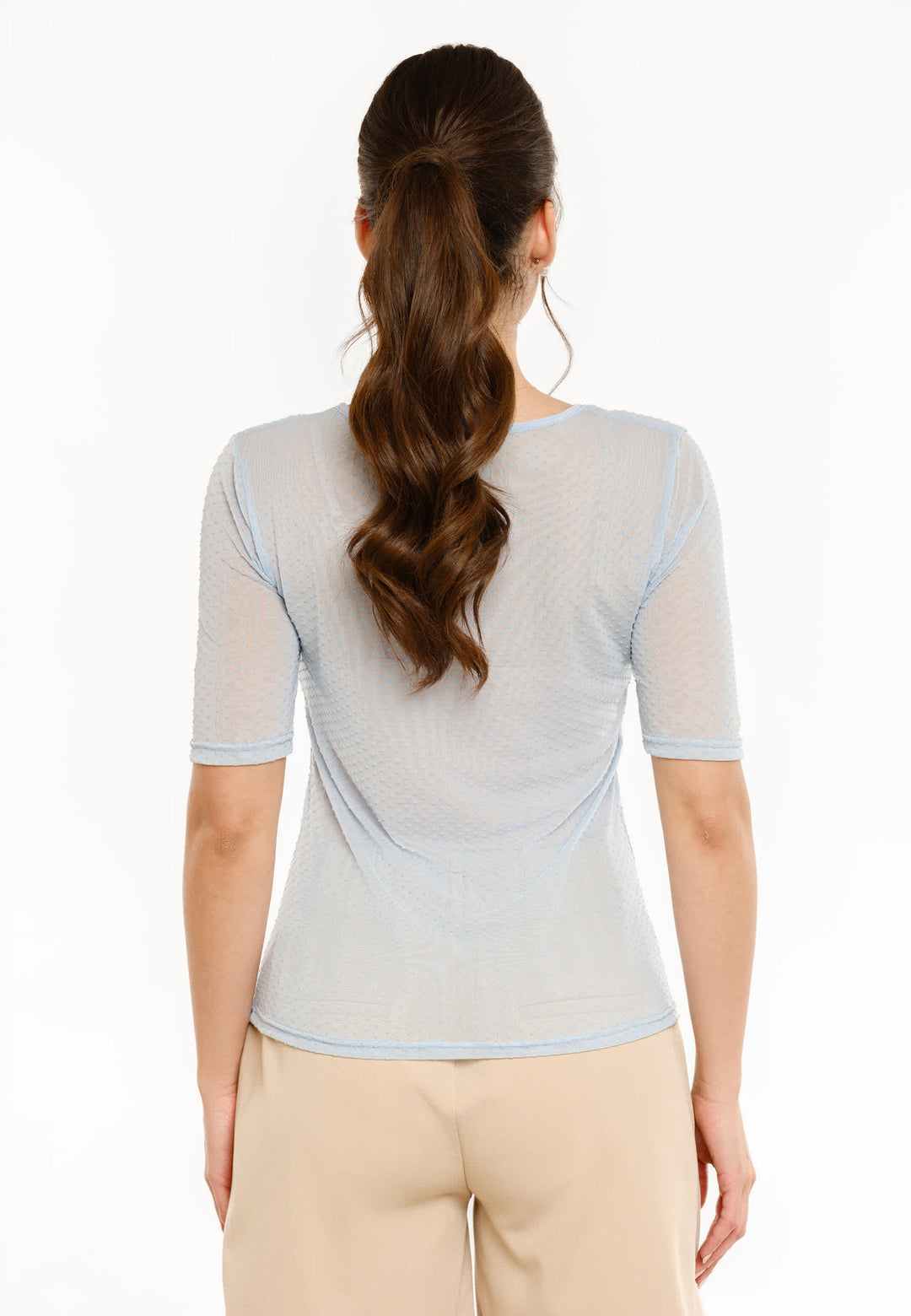 Liberte - Mesh Ss Tshirt, Dot 22011 - Light Blue