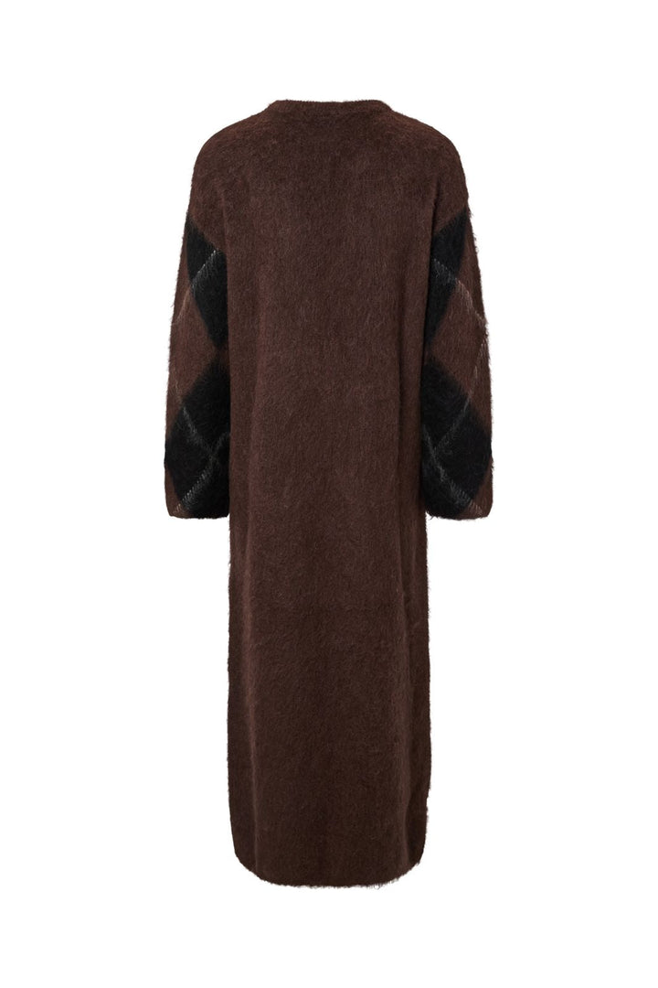 YAS - Yasargy Ls Long Mohair Blend Knit Dress - 5121390 Carafe Black Bean W Pristine Line