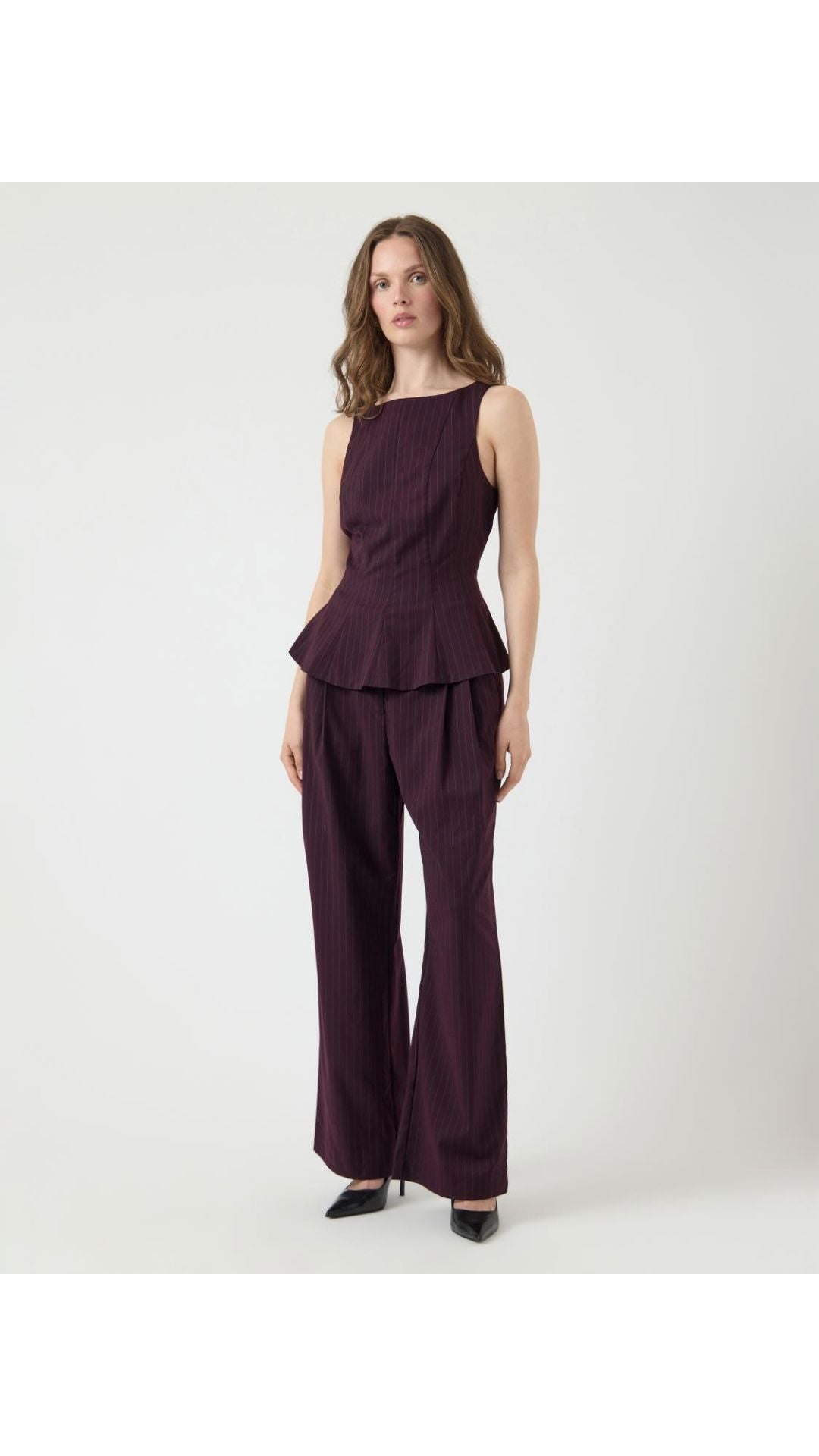 Y.A.S - Yasburla Hmw Pant - 4894410 Port Royale W. Pinstripe Bukser 