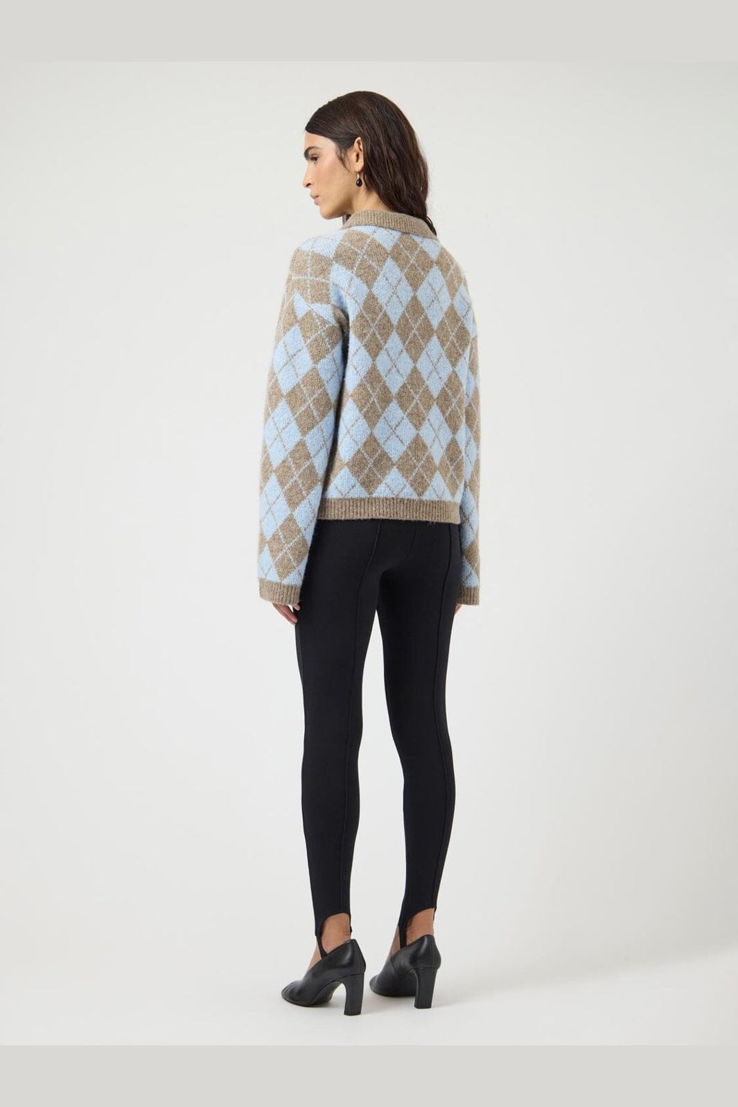 YAS - Yaschelli Ls Polo Knit Pullover - 5127097 Fungi W. Skyway Checks