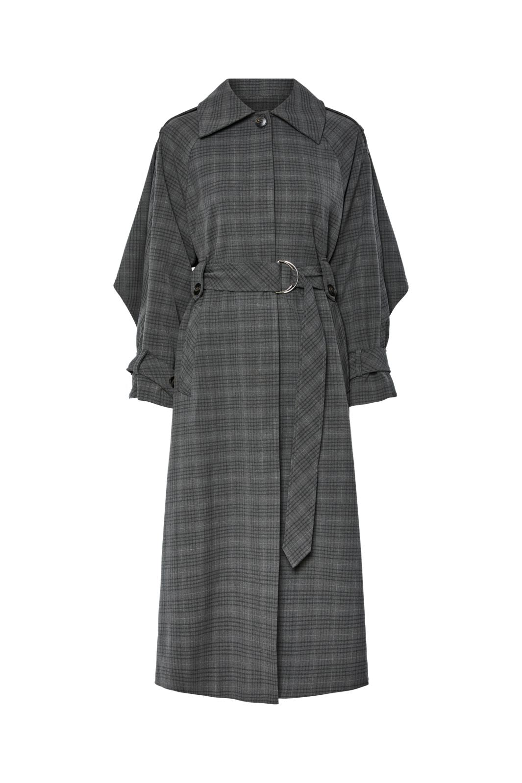 Y.A.S - Yascicco Ls Long Coat - 4887412 Dark Grey Melange W. Black