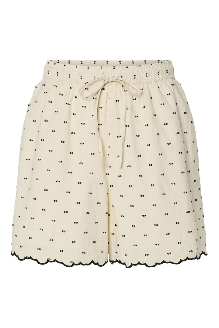 Y.A.S - Yasdobby Shorts - 4693518 Gardenia Black Dobby Dots