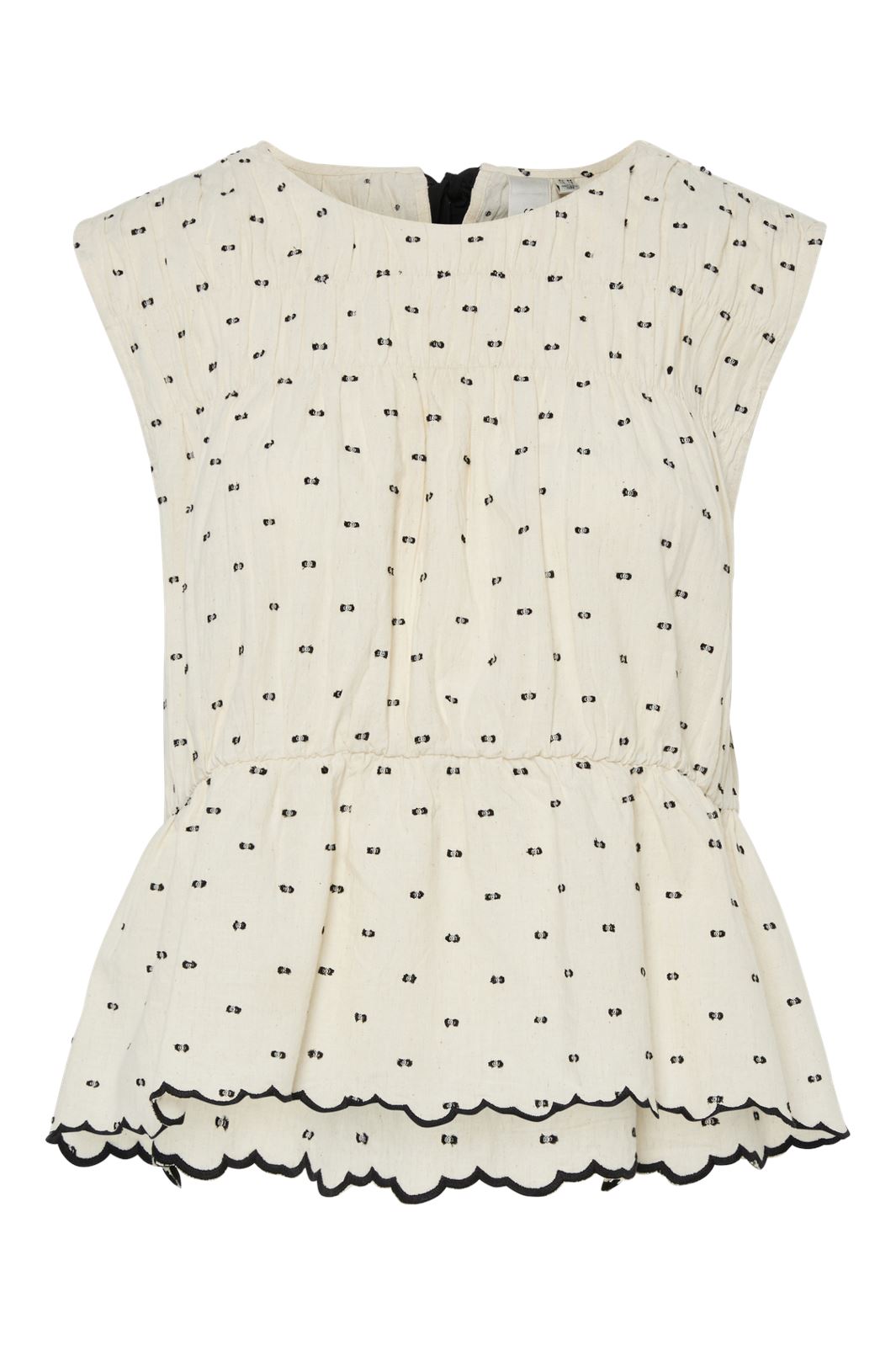 Y.A.S - Yasdobby Sl Top - 4693119 Gardenia Black Dobby Dots