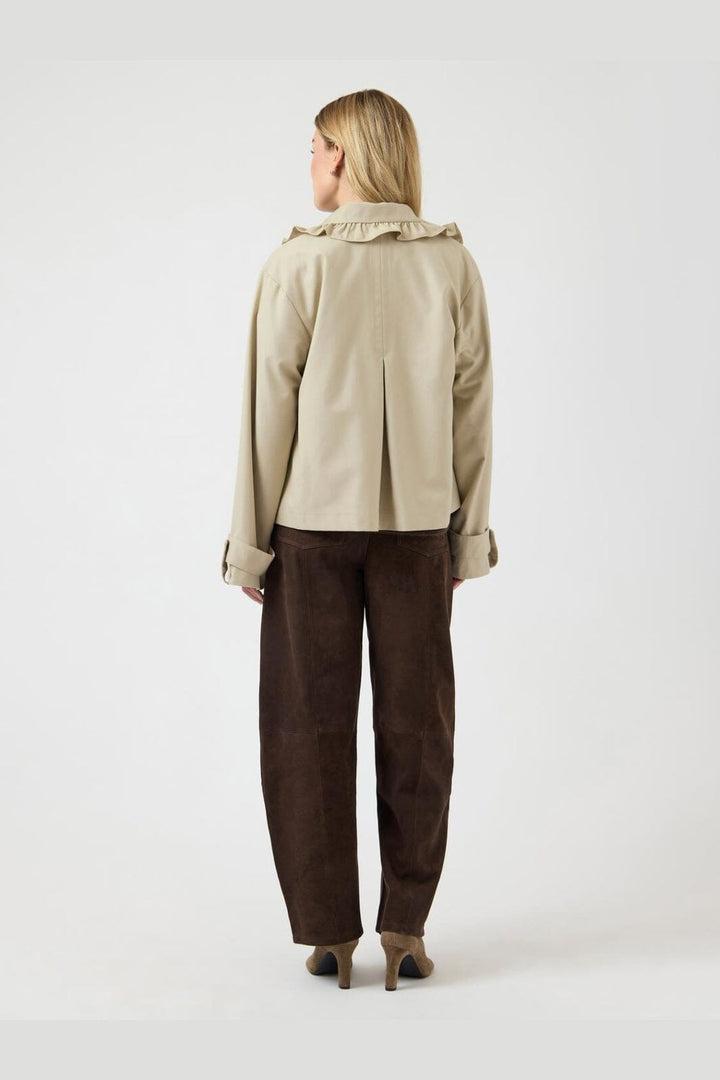 YAS - Yaselsana Ls Short Trenchcoat - 4801258 Travertine