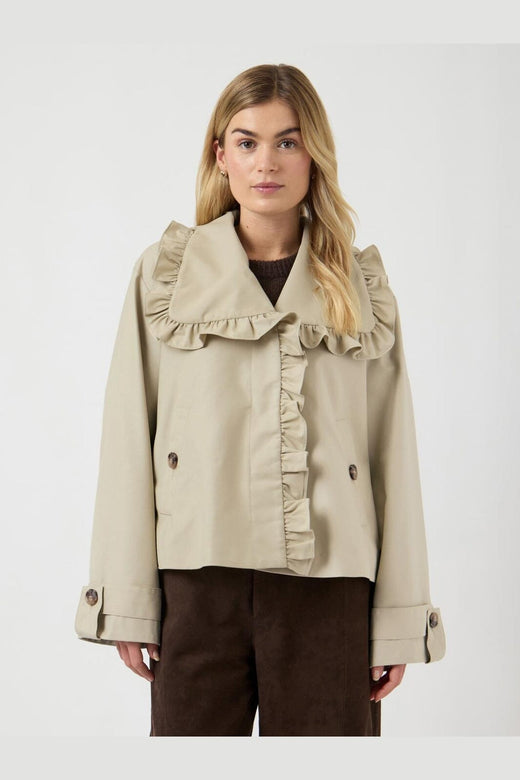 YAS - Yaselsana Ls Short Trenchcoat - 4801258 Travertine
