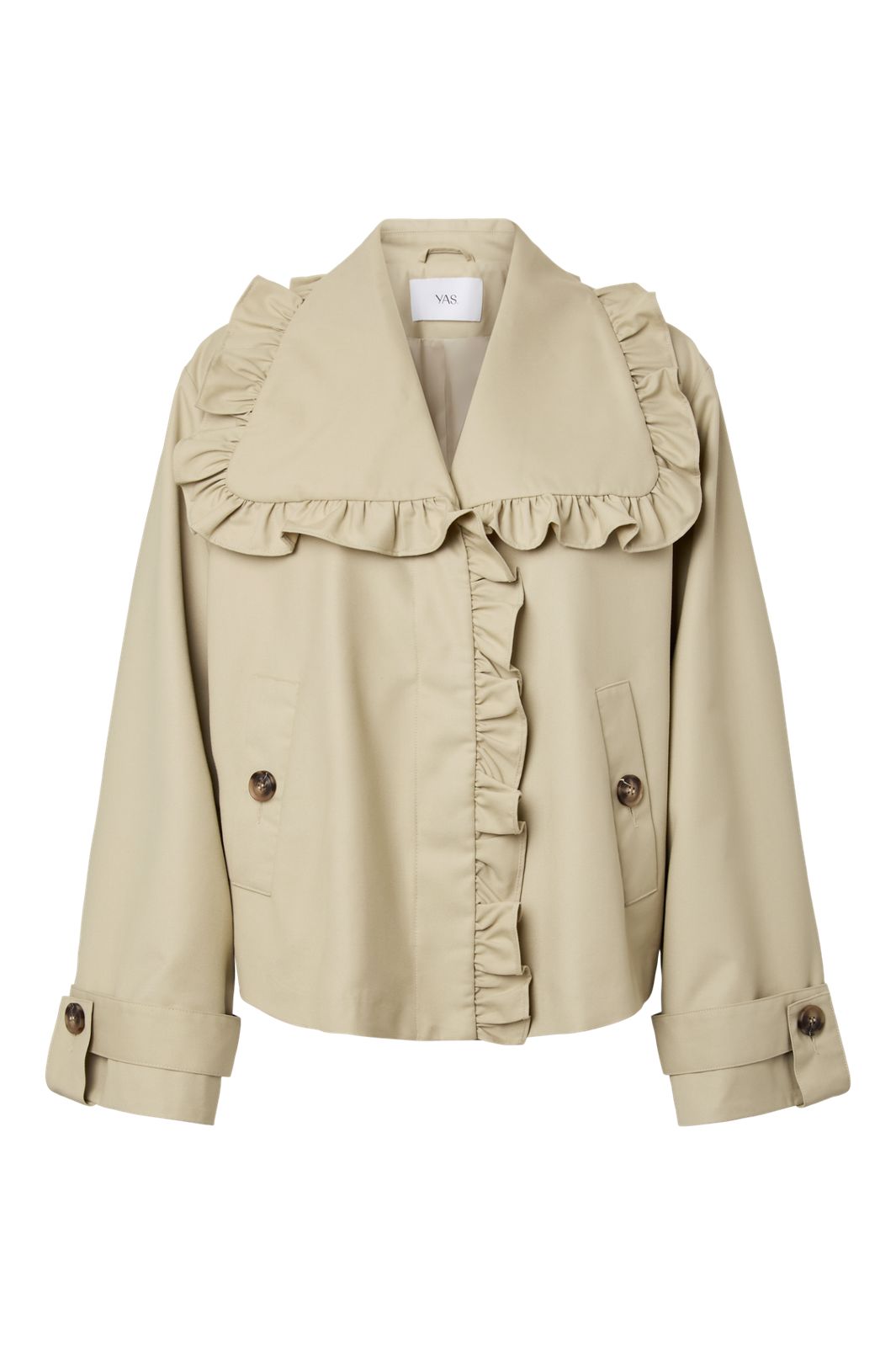 YAS - Yaselsana Ls Short Trenchcoat - 4801258 Travertine