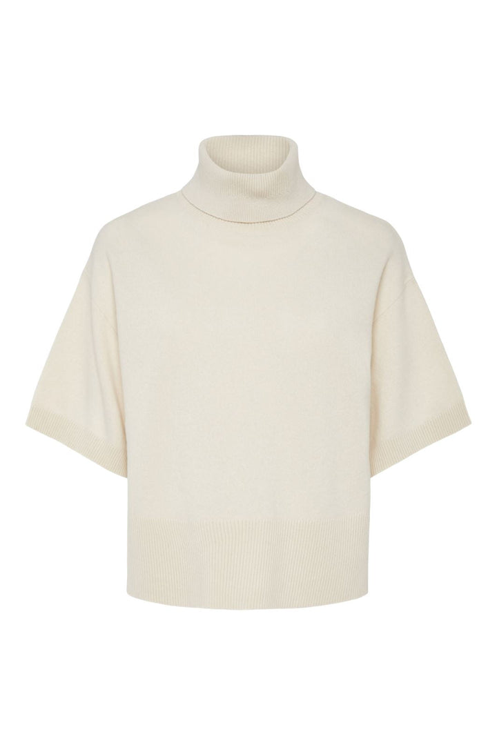Y.A.S - Yasemila 2/4 Roll Neck Knit Pullover - 4630715 Sandshell