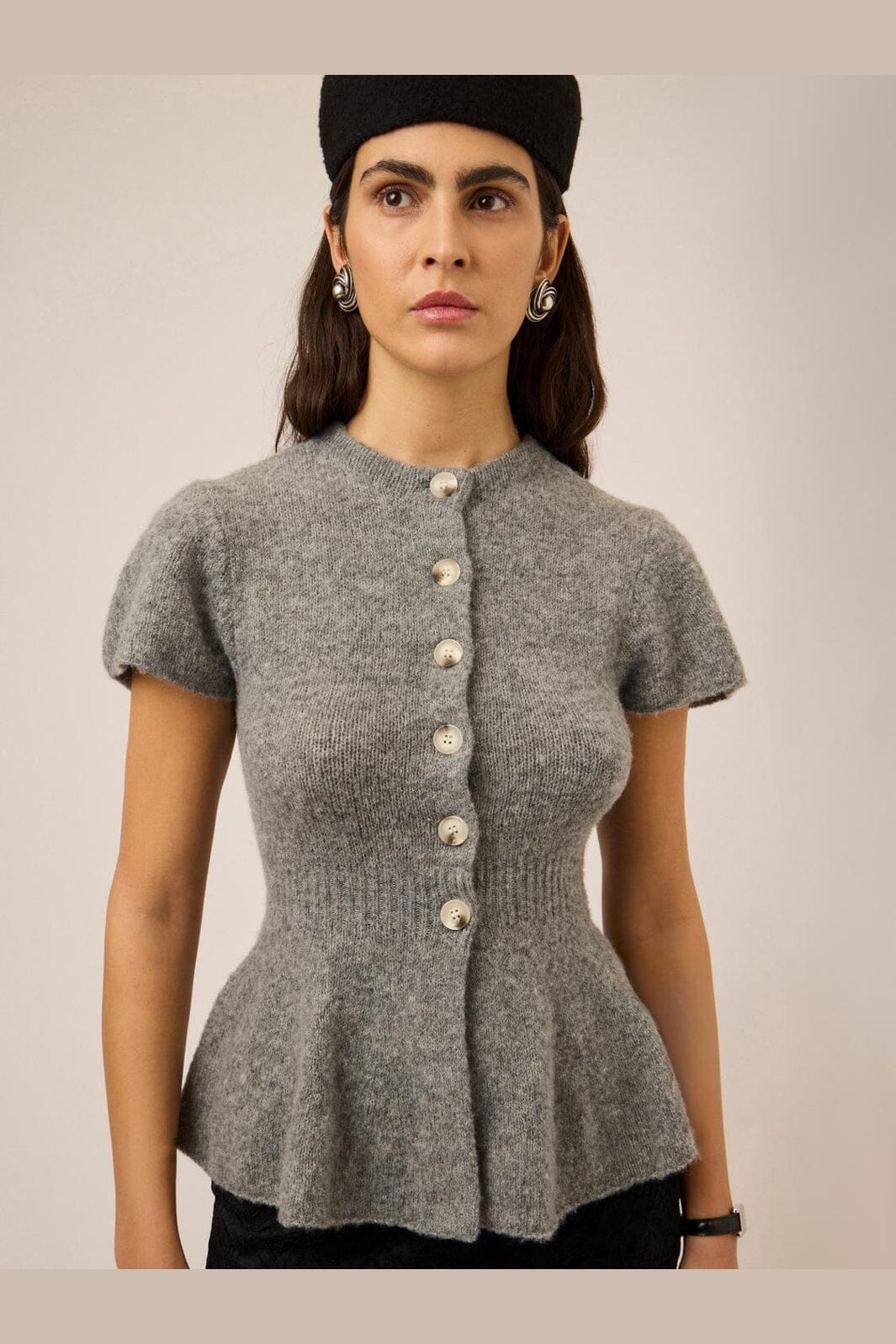 YAS - Yasenya Ss Knit Cardigan - 5137006 Medium Grey Melange