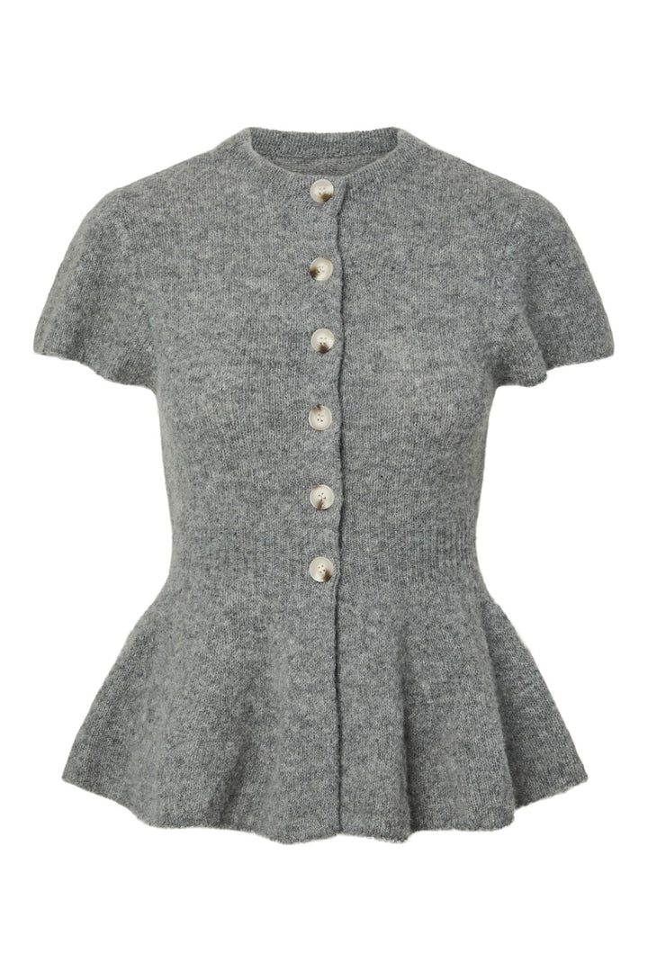 YAS - Yasenya Ss Knit Cardigan - 5137006 Medium Grey Melange