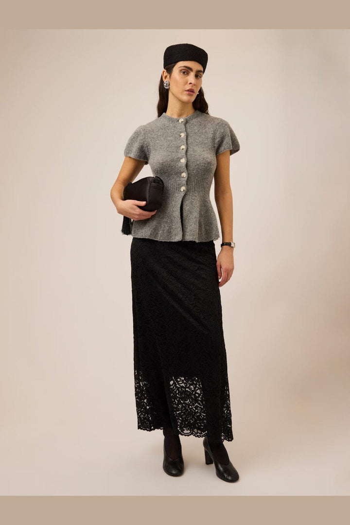 YAS - Yasenya Ss Knit Cardigan - 5137006 Medium Grey Melange