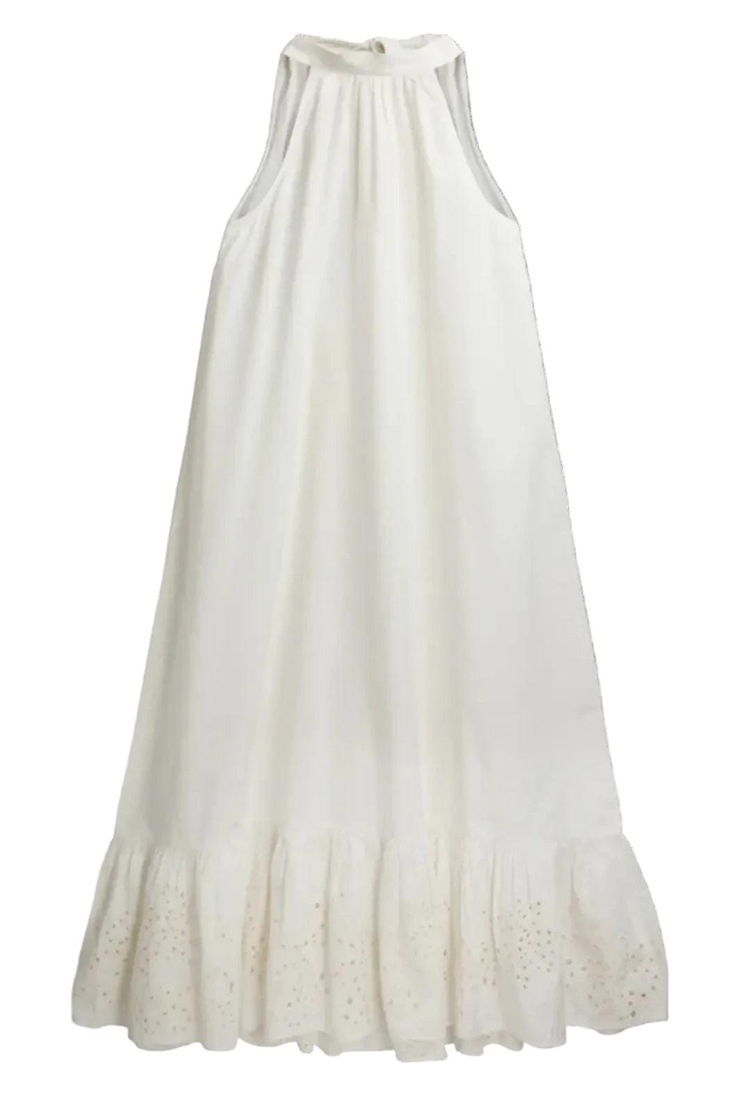 YAS - Yaskerstin Ankle Halterneck Dress - 5134339 Star White W. Pristine Emb Kjoler 