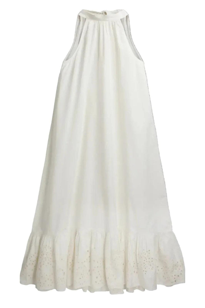 YAS - Yaskerstin Ankle Halterneck Dress - 5134339 Star White W. Pristine Emb Kjoler 
