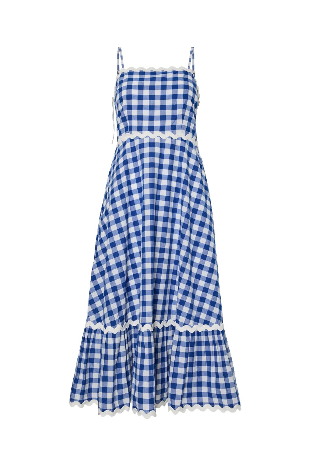 Vorbestellung - Y.A.S - Yaslura Strap Long Dress - 4923296 Star White Blue Checks