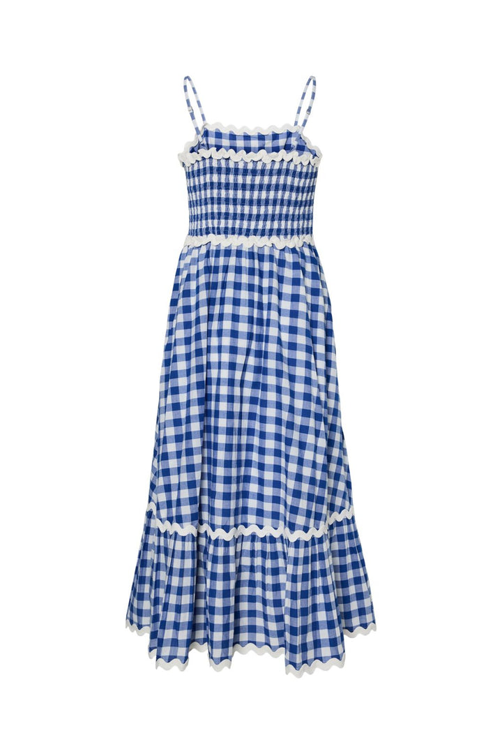 Vorbestellung - Y.A.S - Yaslura Strap Long Dress - 4923296 Star White Blue Checks