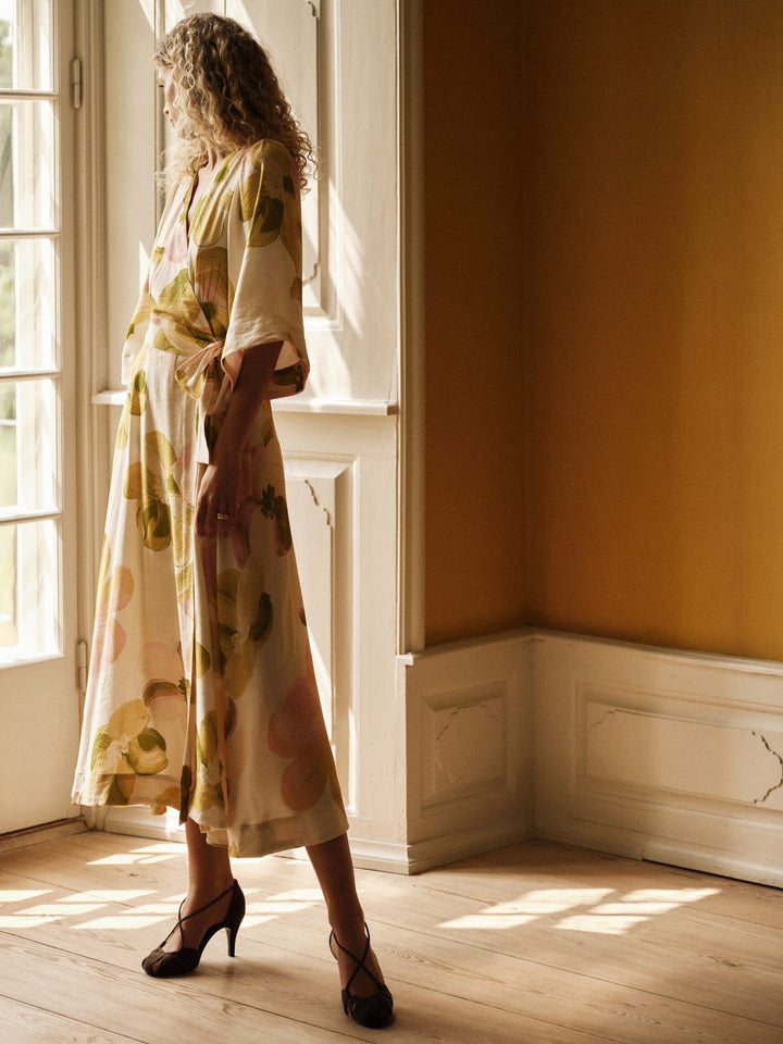 YAS - Yasmarga 3/4 Wrap Long Dress - 4966646 Pristine Marga Aop Kjoler 