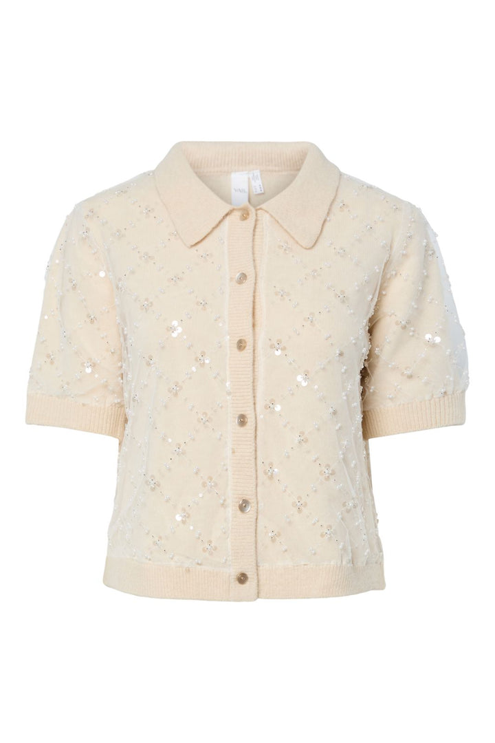 Y.A.S - Yasmerilla Ss Knit Cardigan - 4892503 Birch