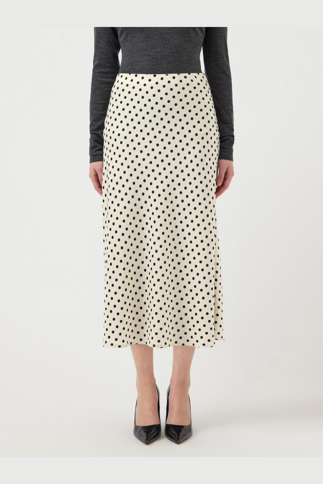 YAS - Yaspella Midi Skirt - 4935802 Birch Small Black Dots