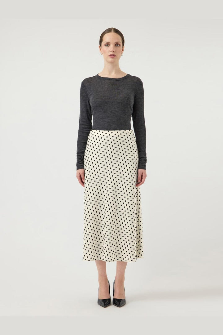YAS - Yaspella Midi Skirt - 4935802 Birch Small Black Dots
