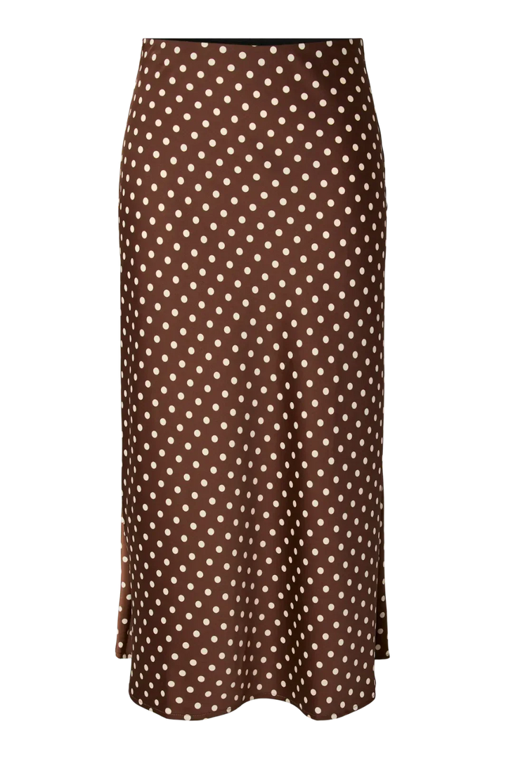 YAS - Yaspella Midi Skirt - 5084717 Pinecone Ecru Dots Nederdele 