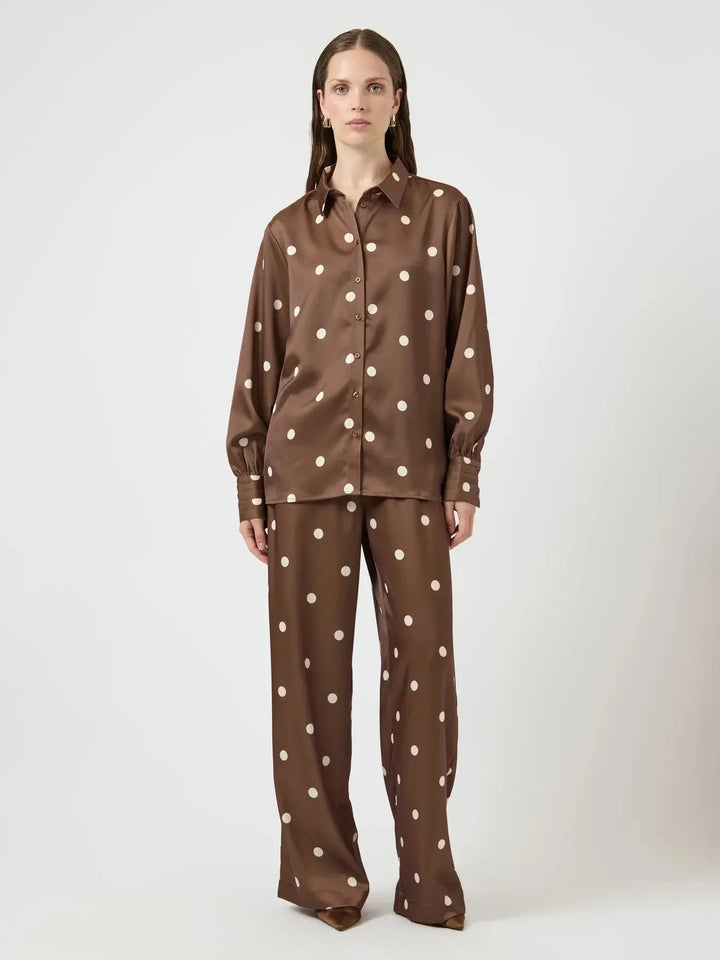 YAS - Yaspella Pant - 5084732 Pinecone Ecru Dots Bukser 