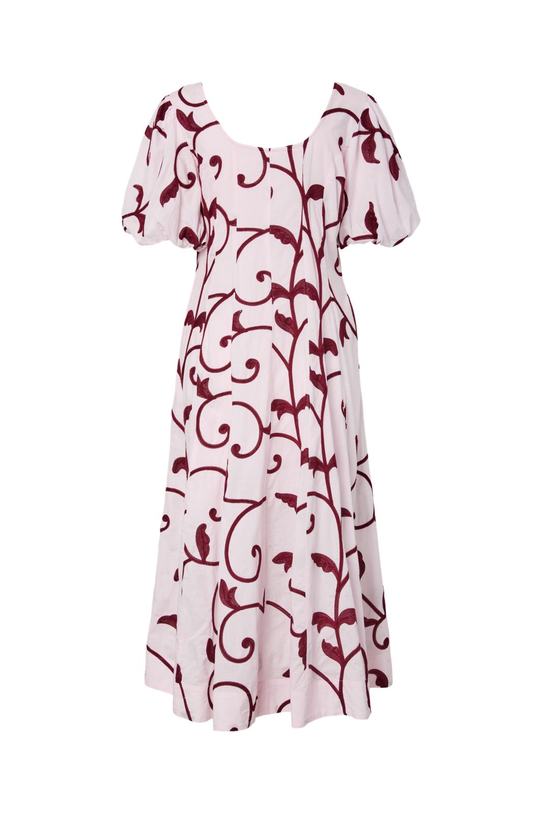 YAS - Yasromy Ss Long Dress - 4966504 Ballerina W. Rhododendron Embrodery