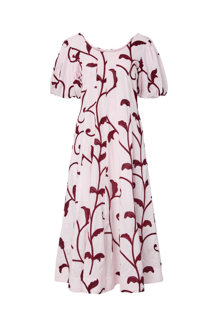 YAS - Yasromy Ss Long Dress - 4966504 Ballerina W. Rhododendron Embrodery