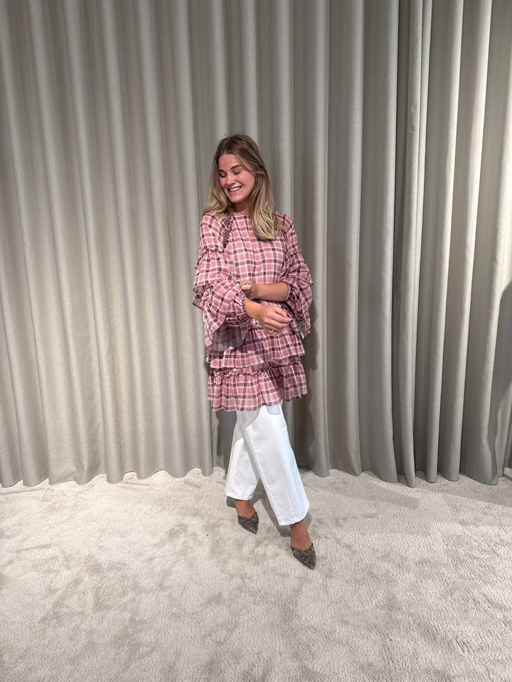 YAS - Yassarina Ls Dress - 5035877 Moonlite Mauve W Checks Kjoler 
