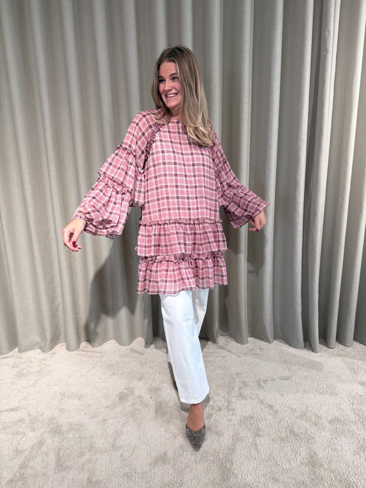 YAS - Yassarina Ls Dress - 5035877 Moonlite Mauve W Checks Kjoler 