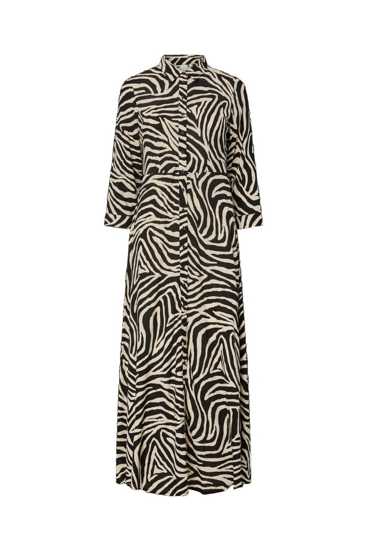 YAS - Yassavanna Long Shirt Dress - 4844009 Birch Zebra Print