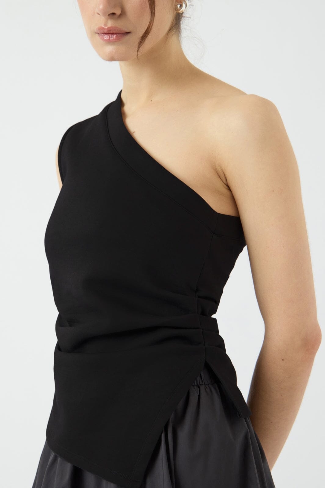 Y.A.S - Yasvenice One Shoulder Top - 4763674 Black