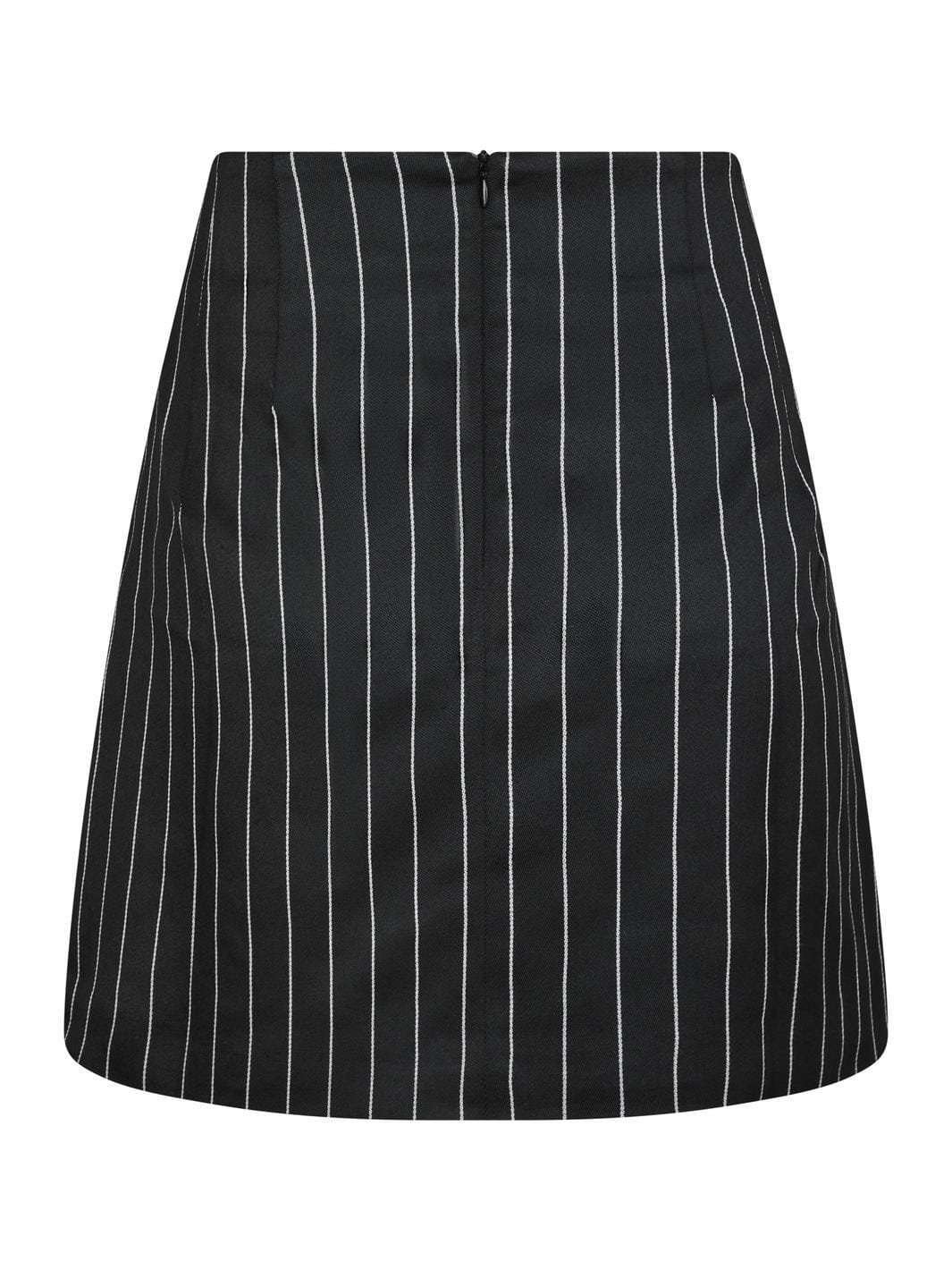 Yellow Lane - Tilde Stripe Skirt 166146 - 100 - Black Nederdele 