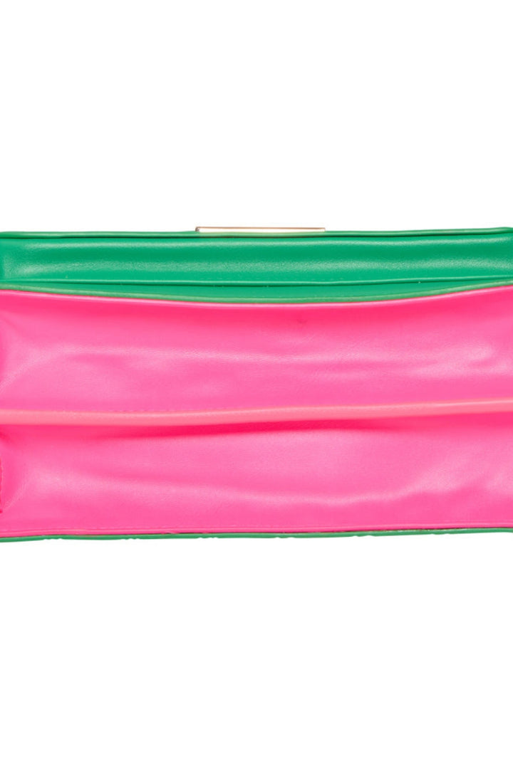 Noella - Blanca Multi Compartment Logo Bag - Green / Neon Pink Tasker 