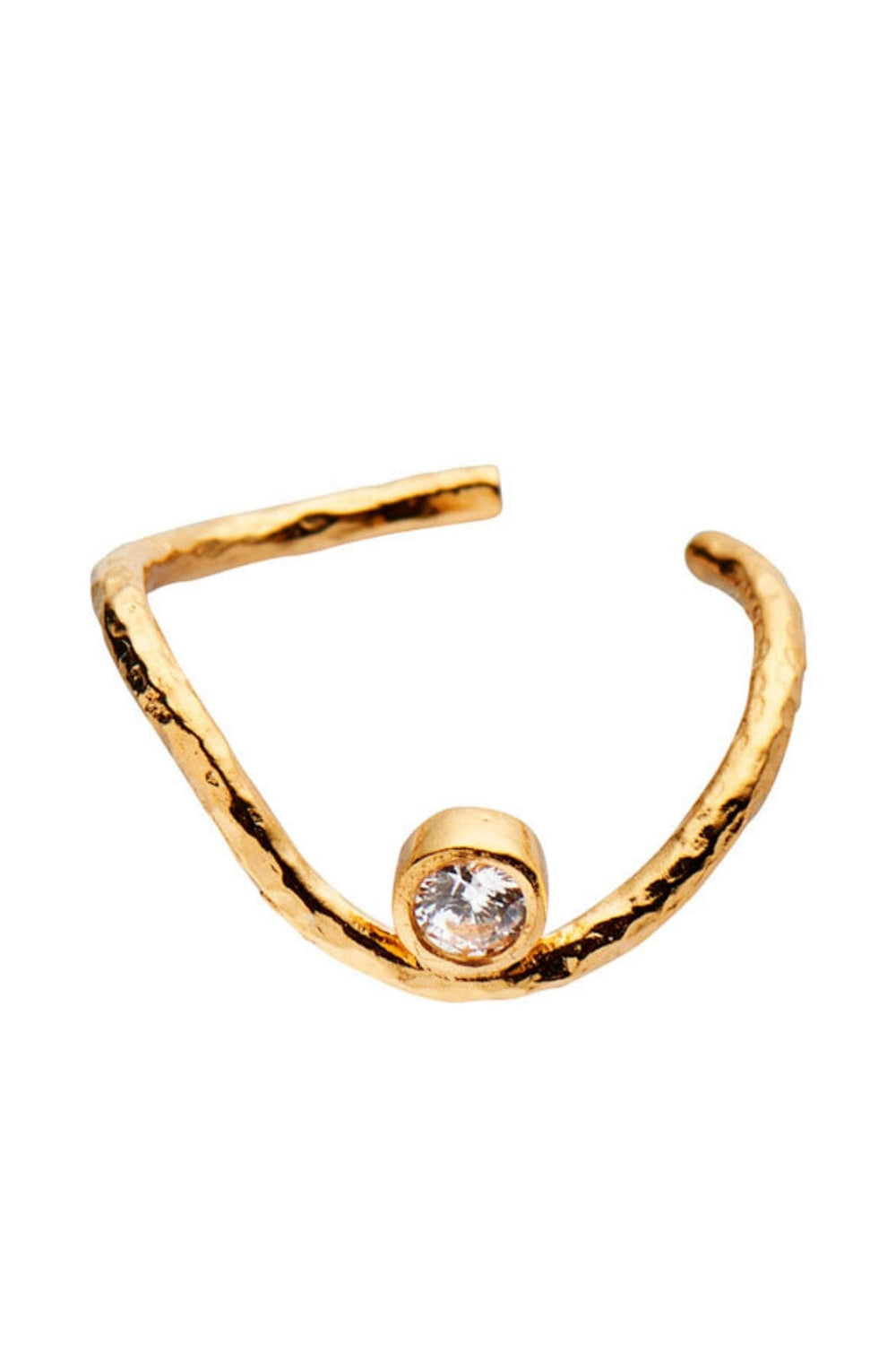 Stine A - Wavy Ear Cuff Gold With Stone - 1246-02-S Øreringe 